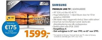 Aanbiedingen Samsung premium uhd tv ue49mu8000 - Samsung - Geldig van 07/05/2017 tot 14/05/2017 bij Expert