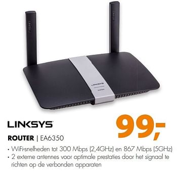 Aanbiedingen Linksys router ea6350 - Linksys - Geldig van 07/05/2017 tot 14/05/2017 bij Expert