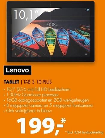 Aanbiedingen Lenovo tablet tab 3 10 plus - Lenovo - Geldig van 07/05/2017 tot 14/05/2017 bij Expert