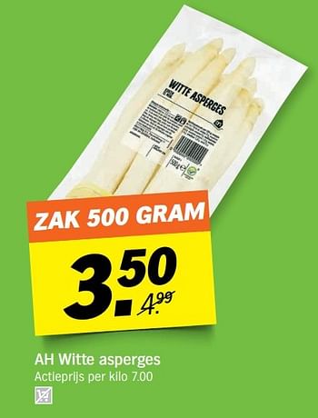 Aanbiedingen Ah witte asperges - Huismerk - Albert Heijn - Geldig van 08/05/2017 tot 14/05/2017 bij Albert Heijn