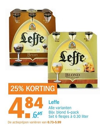 Aanbiedingen Leffe alle varianten blond - Leffe - Geldig van 08/05/2017 tot 14/05/2017 bij Albert Heijn
