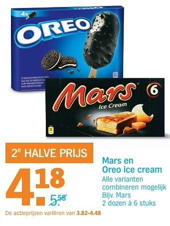 Aanbiedingen Mars en oreo ice cream - Huismerk - Albert Heijn - Geldig van 08/05/2017 tot 14/05/2017 bij Albert Heijn