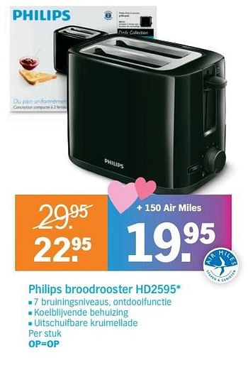 Aanbiedingen Philips broodrooster hd2595 - Philips - Geldig van 08/05/2017 tot 14/05/2017 bij Albert Heijn
