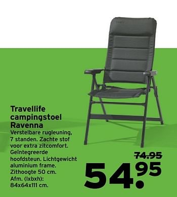Aanbiedingen Travellife campingstoel ravenna - Huismerk - Gamma - Geldig van 08/05/2017 tot 14/05/2017 bij Gamma