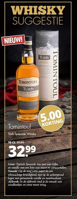 Aanbiedingen Tomintoul tlath speyside whisky - Tomintoul - Geldig van 08/05/2017 tot 20/05/2017 bij Mitra