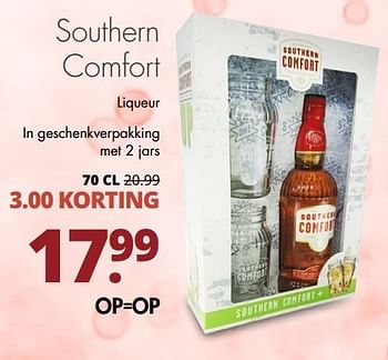 Aanbiedingen Southern comfort liqueur in geschenkverpakking met 2 jars - Southern Comfort - Geldig van 08/05/2017 tot 20/05/2017 bij Mitra