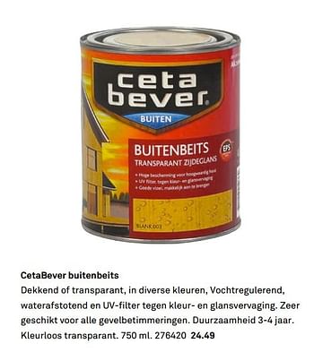 Aanbiedingen Cetabever buitenbeits - Ceta Bever - Geldig van 03/04/2017 tot 20/05/2017 bij Karwei