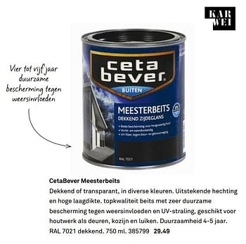 Aanbiedingen Cetabever meesterbeits - Ceta Bever - Geldig van 03/04/2017 tot 20/05/2017 bij Karwei
