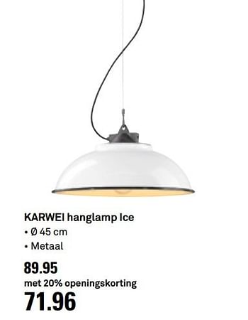 Aanbiedingen Karwei hanglamp ice - Huismerk Karwei - Geldig van 10/05/2017 tot 14/05/2017 bij Karwei
