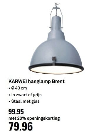 Aanbiedingen Karwei hanglamp brent - Huismerk Karwei - Geldig van 10/05/2017 tot 14/05/2017 bij Karwei