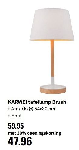 Aanbiedingen Karwei tafellamp brush - Huismerk Karwei - Geldig van 10/05/2017 tot 14/05/2017 bij Karwei