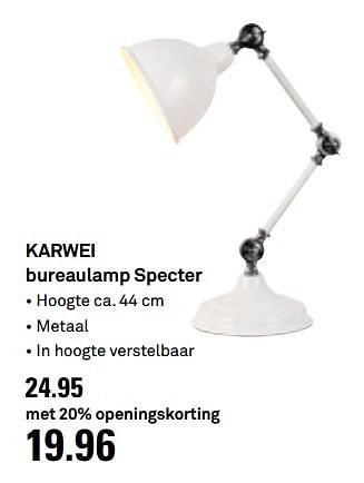 Aanbiedingen Karwei bureaulamp specter - Huismerk Karwei - Geldig van 10/05/2017 tot 14/05/2017 bij Karwei