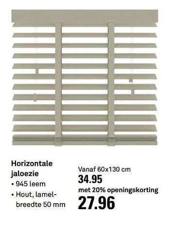 Aanbiedingen Horizontale jaloezie - Huismerk Karwei - Geldig van 10/05/2017 tot 14/05/2017 bij Karwei