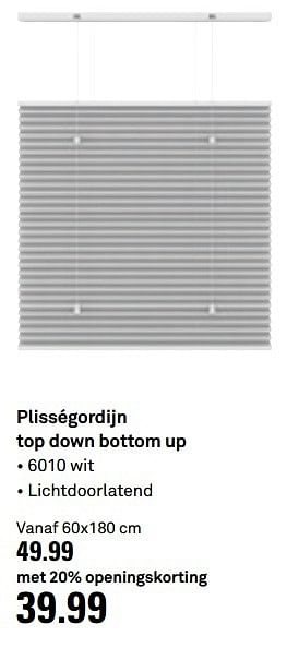 Aanbiedingen Plisségordijn top down bottom up - Huismerk Karwei - Geldig van 10/05/2017 tot 14/05/2017 bij Karwei