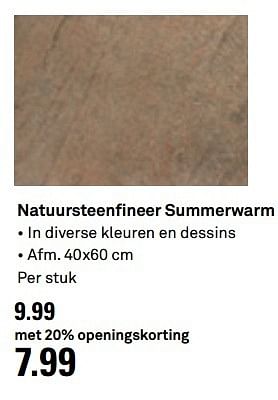 Aanbiedingen Natuursteenfineer summerwarm - Huismerk Karwei - Geldig van 10/05/2017 tot 14/05/2017 bij Karwei