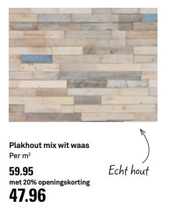 Aanbiedingen Plakhout mix wit waas - Huismerk Karwei - Geldig van 10/05/2017 tot 14/05/2017 bij Karwei