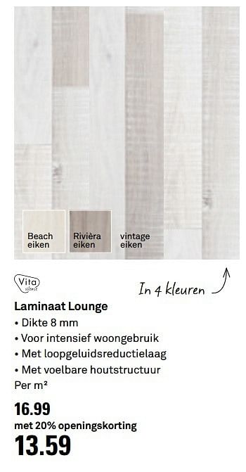 Aanbiedingen Laminaat lounge - Vita Silence - Geldig van 10/05/2017 tot 14/05/2017 bij Karwei