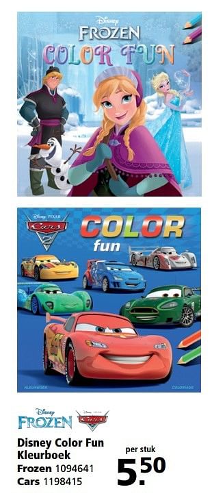 Aanbiedingen Disney color fun kleurboek frozen - Disney - Geldig van 08/05/2017 tot 21/05/2017 bij Intertoys