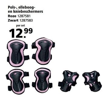 Aanbiedingen Pols-, elleboogen kniebeschermers roze - Huismerk - Intertoys - Geldig van 08/05/2017 tot 21/05/2017 bij Intertoys