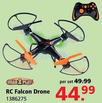 Aanbiedingen Rc falcon drone - Gear2Play - Geldig van 08/05/2017 tot 21/05/2017 bij Intertoys