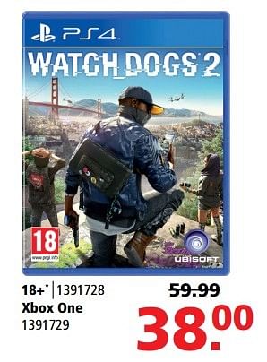 Aanbiedingen Watch dogs 2 - Ubisoft - Geldig van 08/05/2017 tot 21/05/2017 bij Intertoys