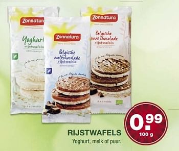 Aanbiedingen Rijstwafels yoghurt - Zonnatura - Geldig van 14/05/2017 tot 20/05/2017 bij Aldi