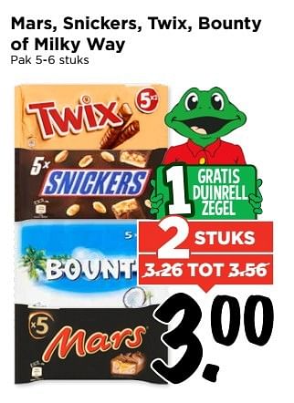 Aanbiedingen Mars, snickers, twix, bounty of milky way - Huismerk Vomar - Geldig van 14/05/2017 tot 20/05/2017 bij Vomar