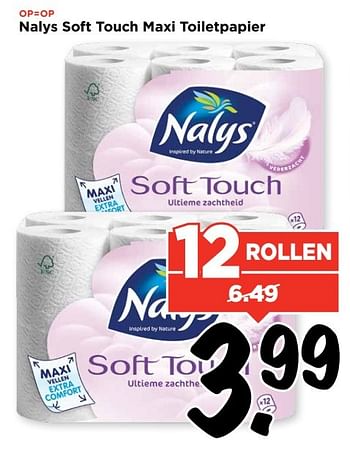 Aanbiedingen Nalys soft touch maxi toiletpapier - Nalys - Geldig van 14/05/2017 tot 20/05/2017 bij Vomar