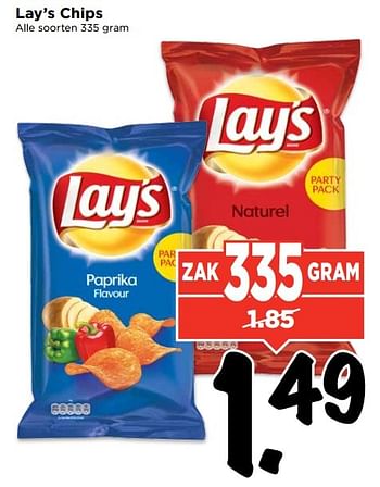 Aanbiedingen Lay`s chips - Lay's - Geldig van 14/05/2017 tot 20/05/2017 bij Vomar