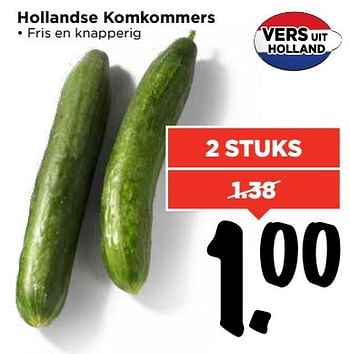 Aanbiedingen Hollandse komkommers - Huismerk Vomar - Geldig van 14/05/2017 tot 20/05/2017 bij Vomar