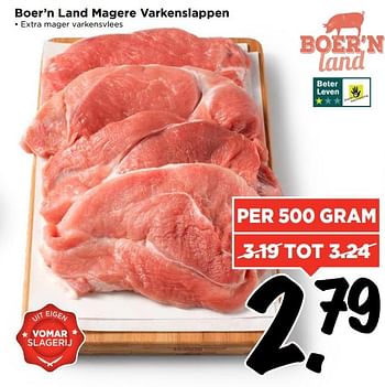 Aanbiedingen Boer`n land magere varkenslappen - Boer'n Land - Geldig van 14/05/2017 tot 20/05/2017 bij Vomar