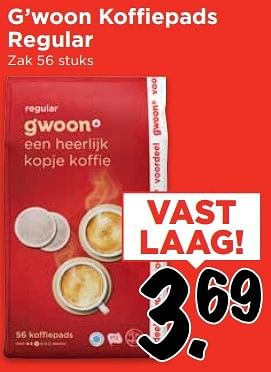 Aanbiedingen G`woon koffiepads regular - Gâ€™woon - Geldig van 14/05/2017 tot 20/05/2017 bij Vomar