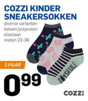 Aanbiedingen Cozzi kinder sneakersokken - Cozzi - Geldig van 12/05/2017 tot 17/05/2017 bij Action