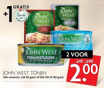 Aanbiedingen John west tonijn - John West - Geldig van 14/05/2017 tot 20/05/2017 bij Deka Markt