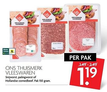 Aanbiedingen Ons thuismerk vleeswaren - Huismerk - Deka Markt - Geldig van 14/05/2017 tot 20/05/2017 bij Deka Markt