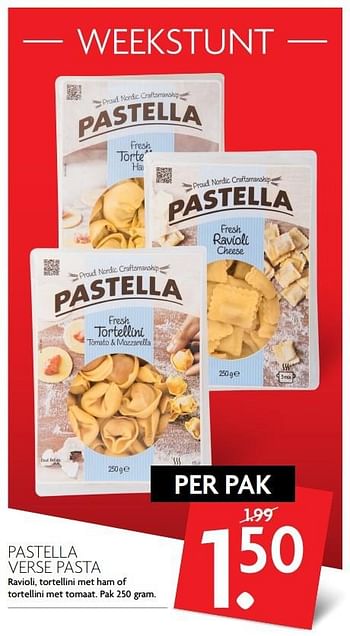 Aanbiedingen Pastella verse pasta - Pastella - Geldig van 14/05/2017 tot 20/05/2017 bij Deka Markt