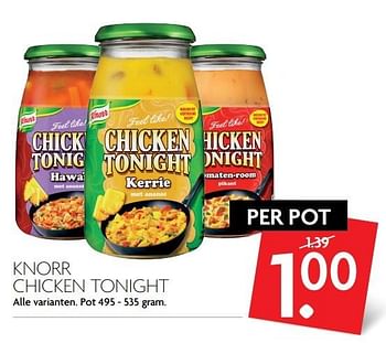 Aanbiedingen Knorr chicken tonight - Knorr - Geldig van 14/05/2017 tot 20/05/2017 bij Deka Markt
