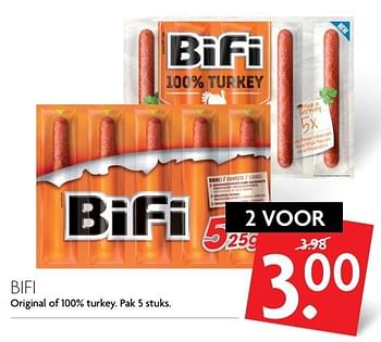 Aanbiedingen Bifi original of 100% turkey - Bifi - Geldig van 14/05/2017 tot 20/05/2017 bij Deka Markt