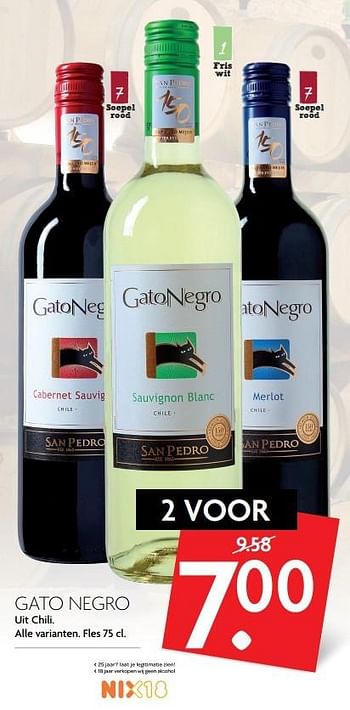 Aanbiedingen Gato negro - Rode wijnen - Geldig van 14/05/2017 tot 20/05/2017 bij Deka Markt