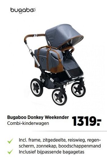 Aanbiedingen Bugaboo donkey weekender combi-kinderwagen - Bugaboo - Geldig van 28/04/2017 tot 22/05/2017 bij Babypark