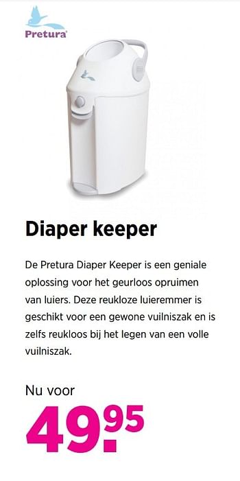 Aanbiedingen Diaper keeper - Pretura  - Geldig van 28/04/2017 tot 22/05/2017 bij Babypark