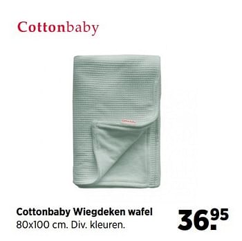 Aanbiedingen Cottonbaby wiegdeken wafel - Cottonbaby  - Geldig van 28/04/2017 tot 22/05/2017 bij Babypark