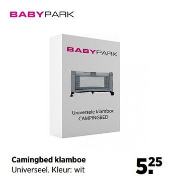 Aanbiedingen Camingbed klamboe - Huismerk - Babypark - Geldig van 28/04/2017 tot 22/05/2017 bij Babypark