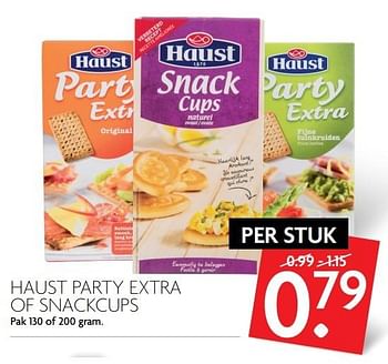 Aanbiedingen Haust party extra of snackcups - Haust - Geldig van 14/05/2017 tot 20/05/2017 bij Deka Markt