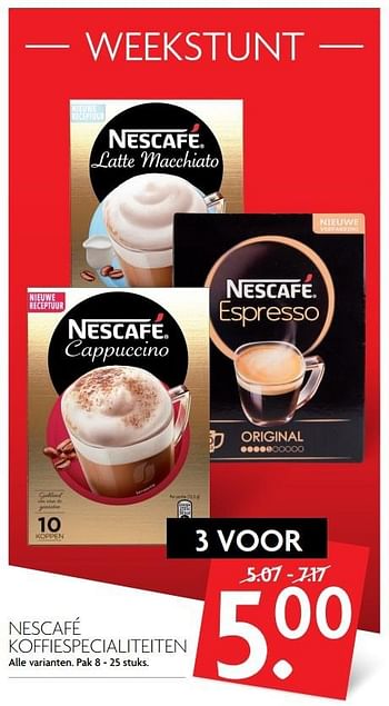 Aanbiedingen Nescafé koffiespecialiteiten - Nescafe - Geldig van 14/05/2017 tot 20/05/2017 bij Deka Markt
