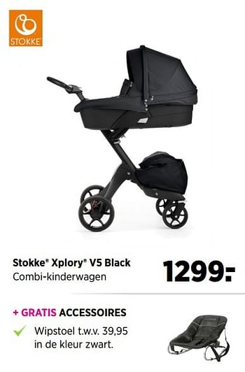 Aanbiedingen Stokke xplory v5 black combi-kinderwagen - Stokke - Geldig van 28/04/2017 tot 22/05/2017 bij Babypark