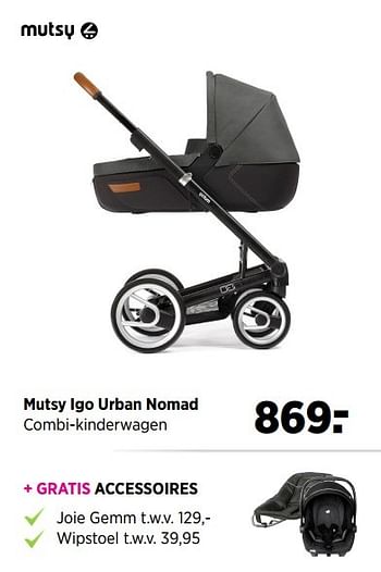 Aanbiedingen Mutsy igo urban nomad combi-kinderwagen - Mutsy - Geldig van 28/04/2017 tot 22/05/2017 bij Babypark
