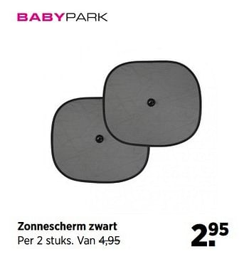 Aanbiedingen Zonnescherm zwart per 2 stuks - Huismerk - Babypark - Geldig van 28/04/2017 tot 22/05/2017 bij Babypark