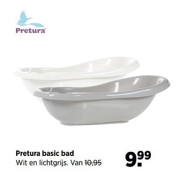 Aanbiedingen Pretura basic bad wit en lichtgrijs - Pretura  - Geldig van 28/04/2017 tot 22/05/2017 bij Babypark