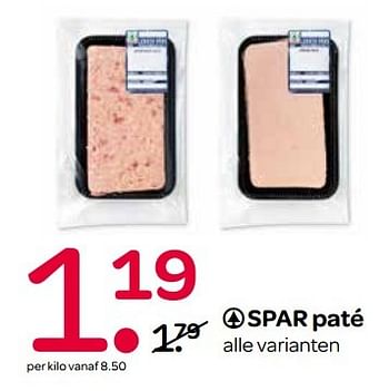 Aanbiedingen Spar paté - Spar - Geldig van 12/05/2017 tot 17/05/2017 bij Spar